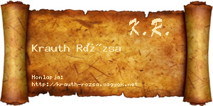 Krauth Rózsa névjegykártya