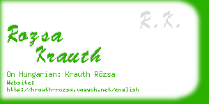 rozsa krauth business card